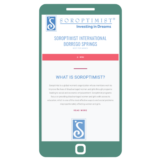 A mobile view of the old Soroptimist website